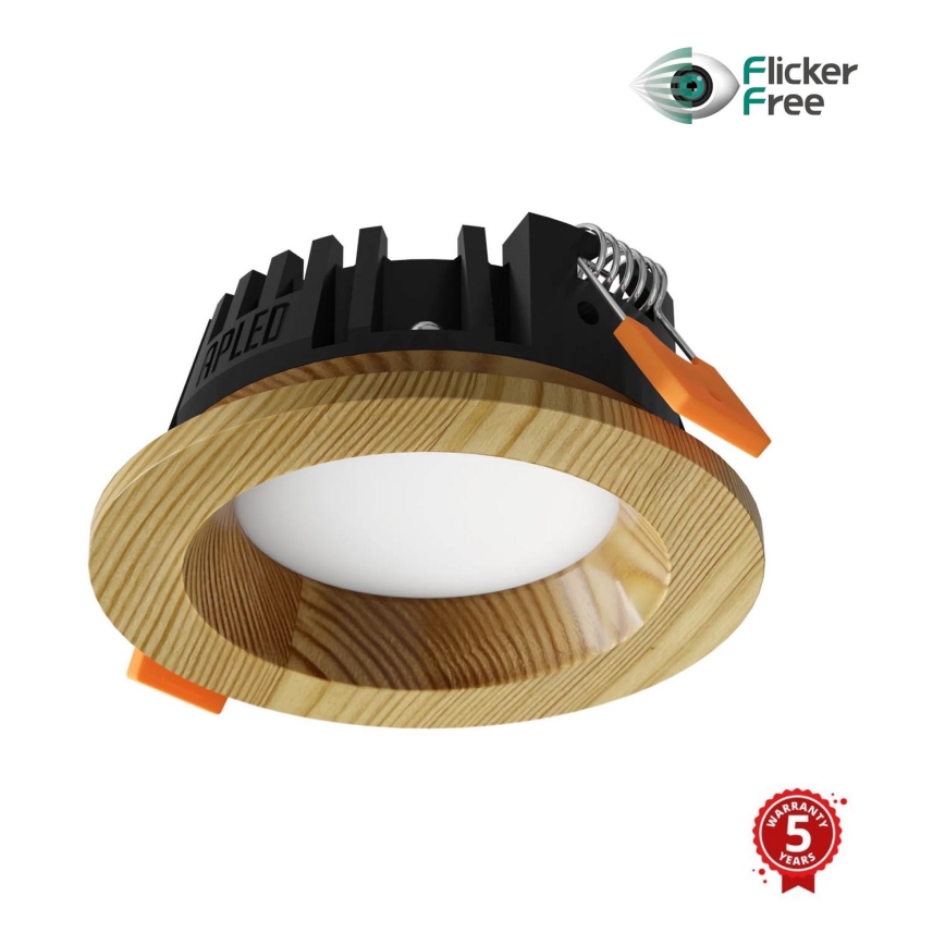 APLED - LED Hang plafondverlichting RONDO WOODLINE LED/3W/230V 3000K diameter 9 cm Dennenboom massief hout