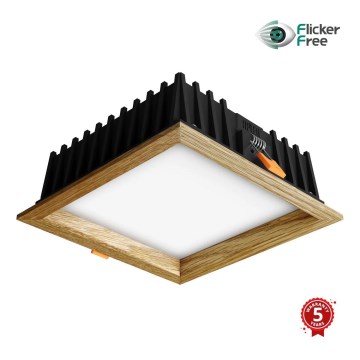 APLED - LED Hang plafondverlichting SQUARE WOODLINE LED/12W/230V 4000K 17x17 cm eiken massief hout