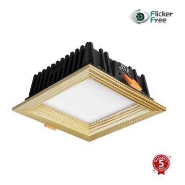 APLED - LED Hang plafondverlichting SQUARE WOODLINE LED/6W/230V 4000K 12x12 cm Dennenboom massief hout