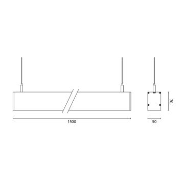 APLED - LED hanglamp aan een koord LOOK LED/58W/230V 4000K 150 cm zilver