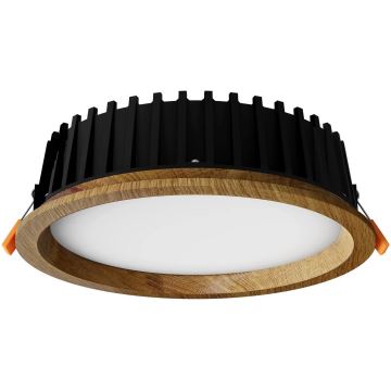 APLED - LED Hang plafondverlichting RONDO WOODLINE LED/12W/230V 3000K diameter 20 cm eiken massief hout
