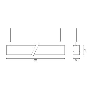 APLED - Suspension filaire LOOK LED/23W/230V 4000K 60 cm argenté