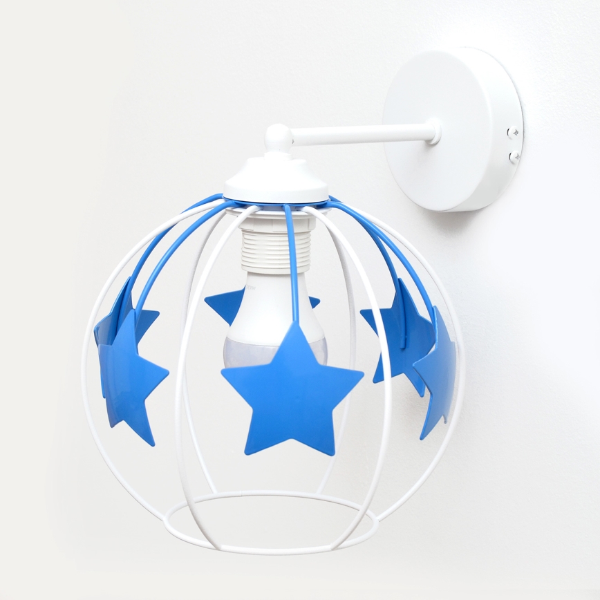 Applique murale enfant STARS 1xE27/15W/230V bleu/blanc