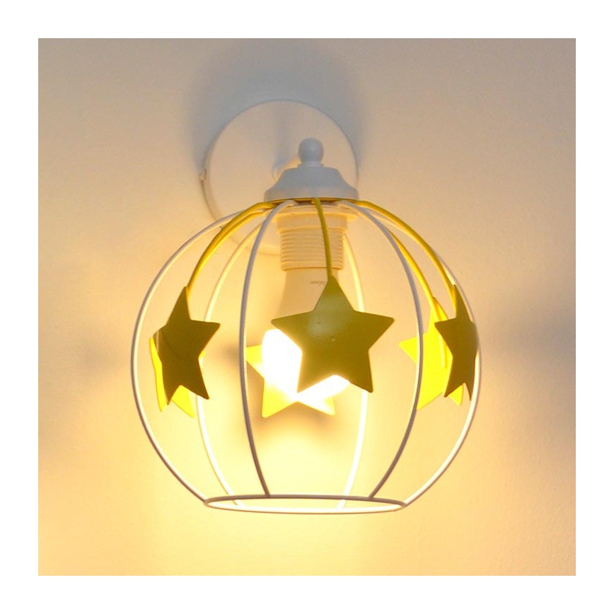 Applique murale enfant STARS 1xE27/15W/230V jaune/blanc