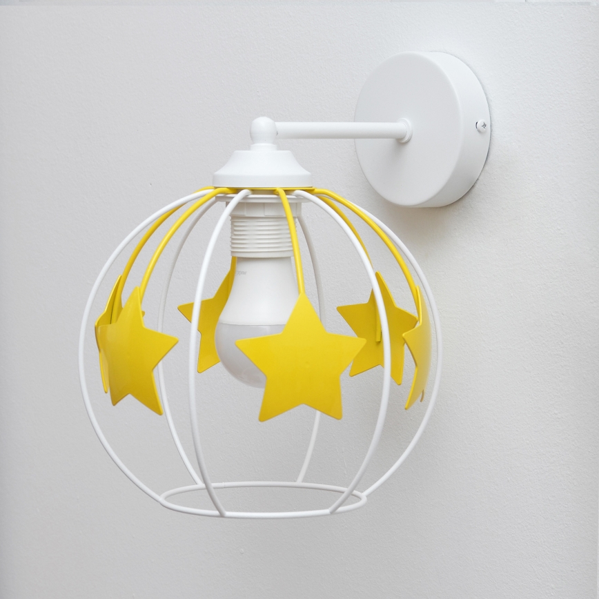 Applique murale enfant STARS 1xE27/15W/230V jaune/blanc