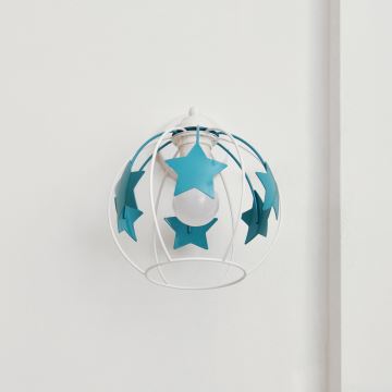 Applique murale enfant STARS 1xE27/15W/230V turquoise/blanc