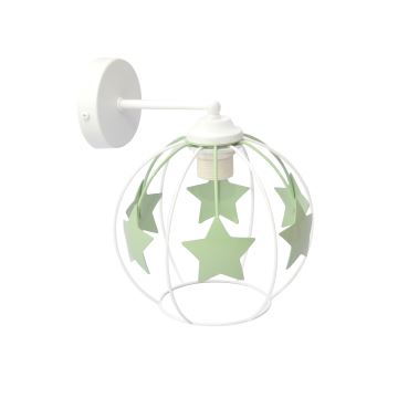 Applique murale enfant STARS 1xE27/15W/230V vert/blanc