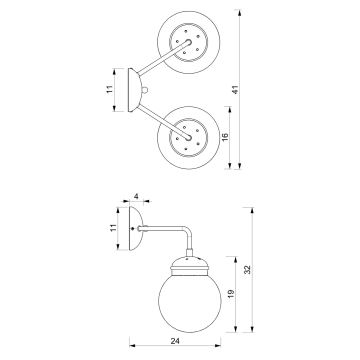 Applique murale HYDRO 2 2xE14/60W/230V