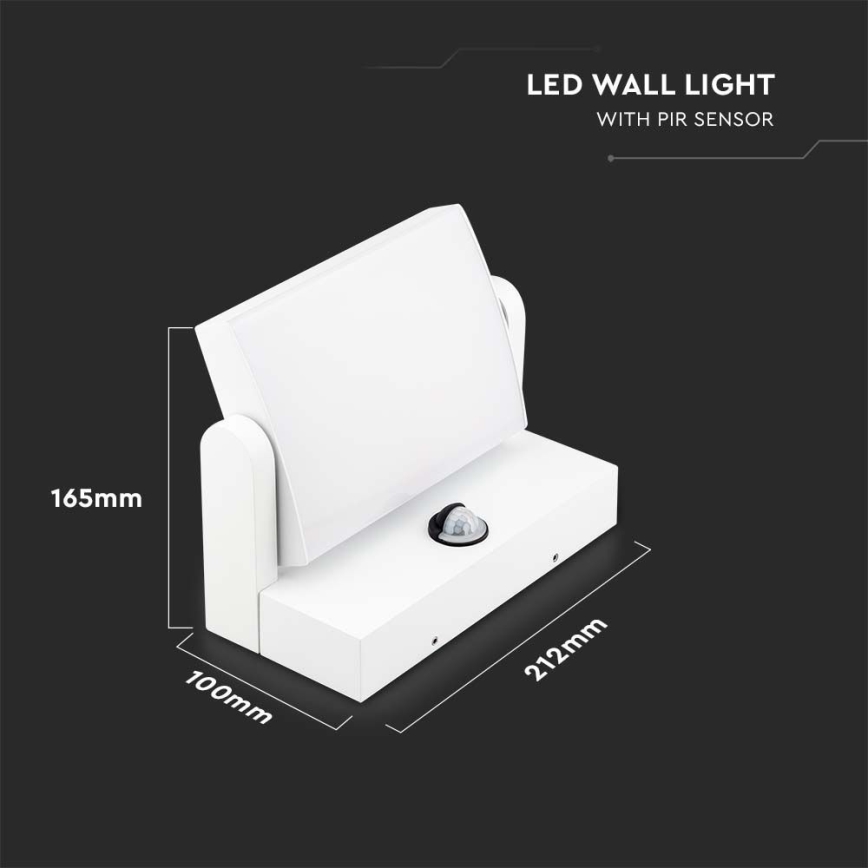 Applique murale LED d'extérieur avec détecteur LED/17W/230V 3000K IP65 blanche