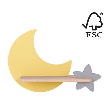 Applique murale LED enfant avec étagère MOON LED/5W/230V - certifié FSC