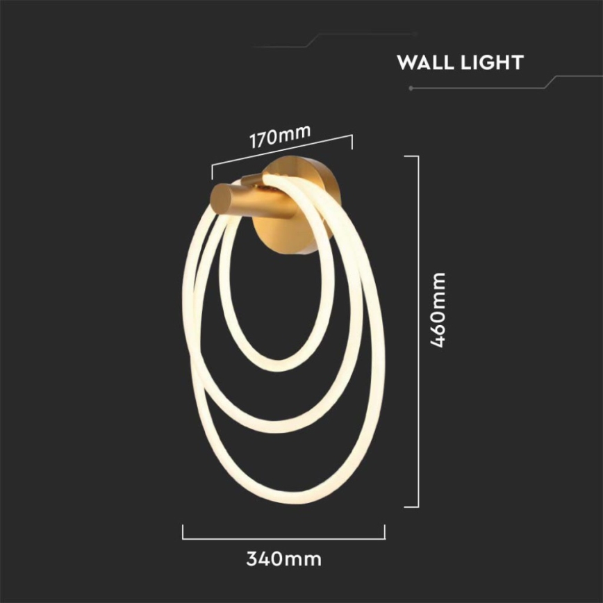 Applique murale LED LED/37W/230V 3000K doré