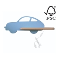Applique murale pour enfant avec étagère CAR LED/5W/230V bleu/bois - certifié FSC