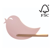 Applique murale pour enfant avec une étagère BIRD LED/5W/230V rose/bois - certifié FSC