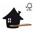 Applique murale pour enfants avec une étagère HOUSE LED/4W/230V noir/bois - certifié FSC