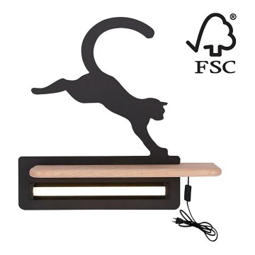 Appllique murale étagère LED enfant JUMPING CAT LED/5W/230V - certifié FSC