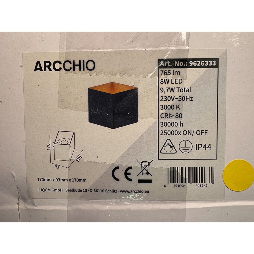 Arcchio - LED Buiten wandlamp ALIMA LED/8W/230V IP44