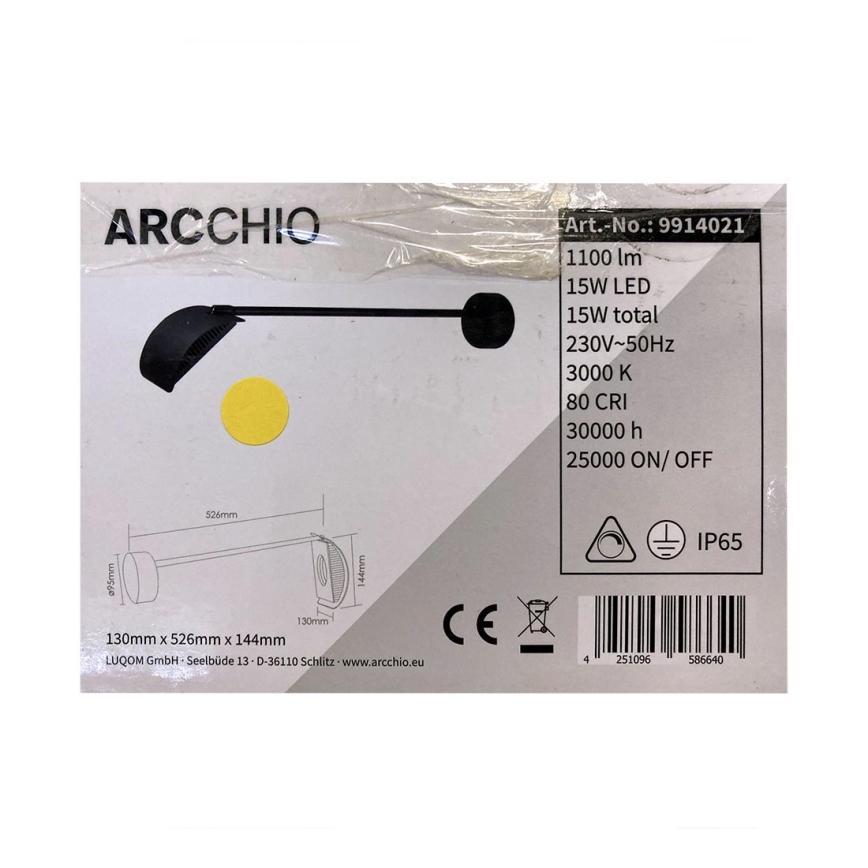 Arcchio - LED Wandlamp voor buiten GRAYSON LED/15W/230V IP65