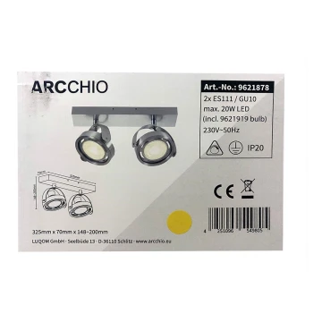 Arcchio - Spot à intensité variable LED MUNIN 2xES111/GU10/11,5W/230V