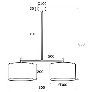 Argon 0899 - Hanglamp aan een paal KARIN 2xE27/15W/230V zwart