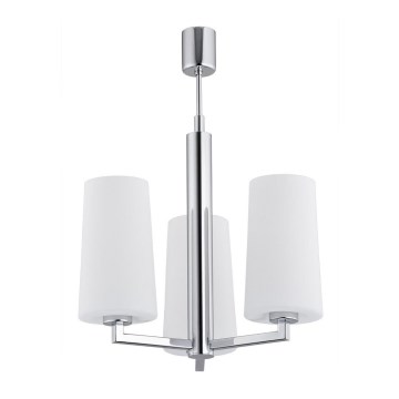 Argon 1224 - Hanglamp aan een paal CAMELOT 3xE27/15W/230V glanzend chroom