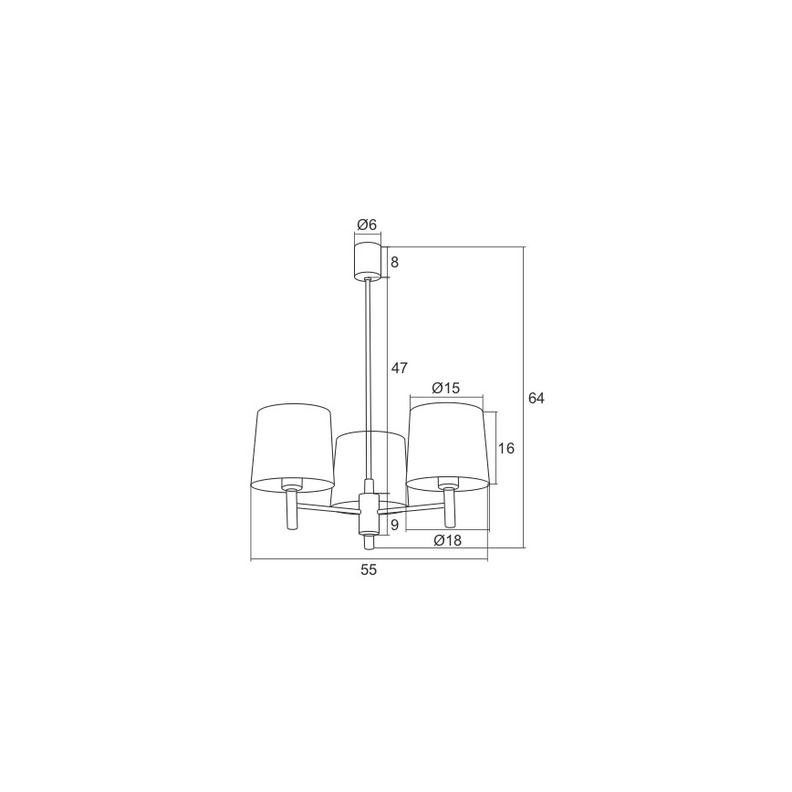 Argon 1382 - Hanglamp aan een paal BOLZANO 3xE27/15W/230V roze/glanzend chroom