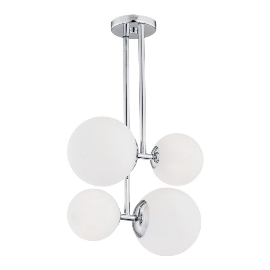 Argon 1646 - Hanglamp aan een paal ASPEN 4xE27/15W/230V glanzend chroom