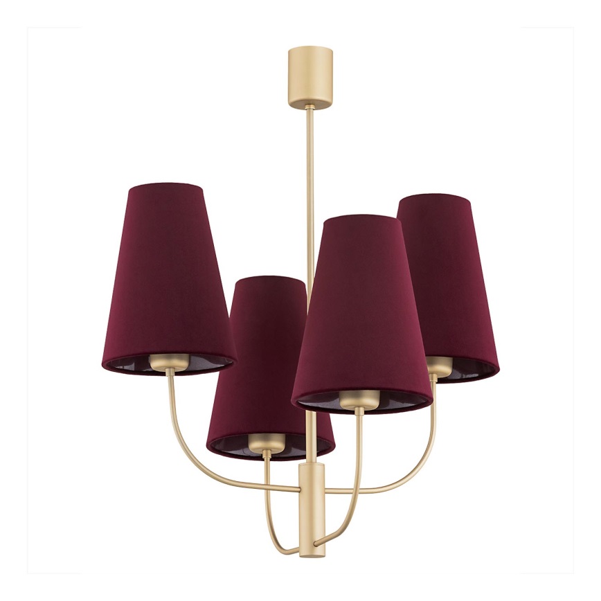 Argon 1827 - Hanglamp SAFIANO 4xE27/15W/230V bordeaux