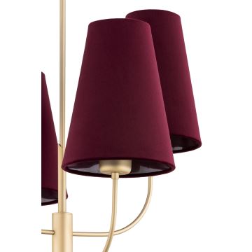 Argon 1827 - Hanglamp SAFIANO 4xE27/15W/230V bordeaux