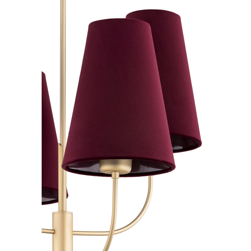 Argon 1827 - Hanglamp SAFIANO 4xE27/15W/230V bordeaux