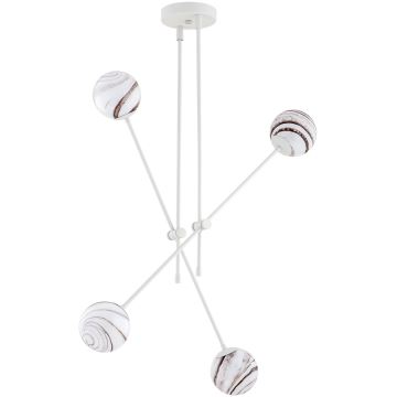 Argon 1841 - Hanglamp met vaste pendel ABSOS 4xE14/7W/230V albast wit