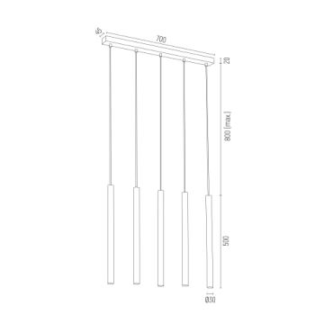 Argon 2136 - Hanglamp aan een koord ETNA 5xG9/6W/230V wit