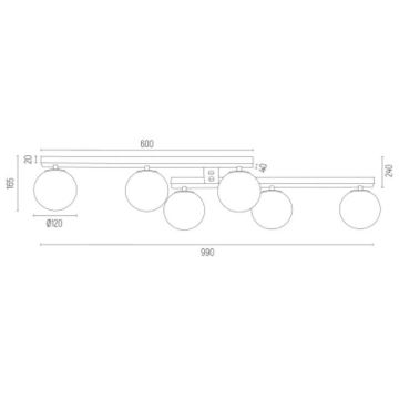 Argon 2544 - Lustre monté en surface FREEMONT 6xE14/7W/230V