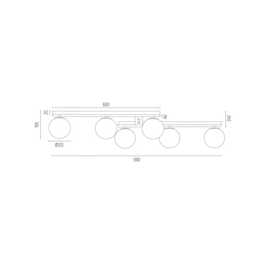 Argon 2544 - Lustre monté en surface FREEMONT 6xE14/7W/230V