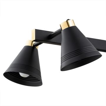 Argon 2552 - Hanglamp aan een paal AVALONE 6xE27/15W/230V zwart/goud