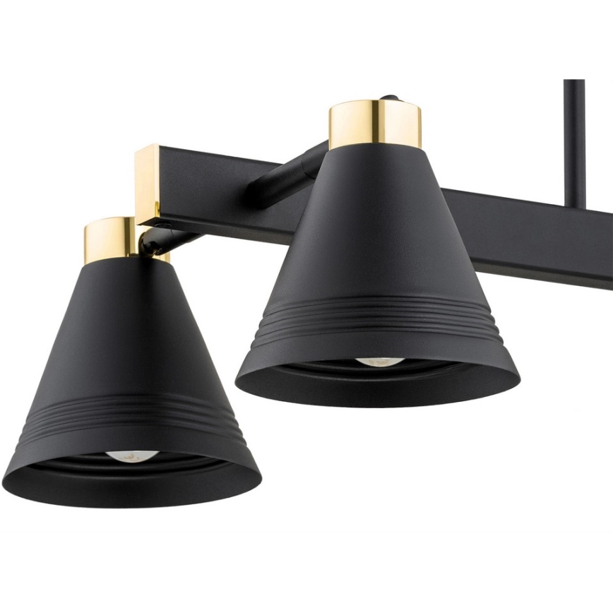 Argon 2552 - Hanglamp aan een paal AVALONE 6xE27/15W/230V zwart/goud