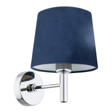 Argon 3908 - Wand Lamp BOLZANO 1xE27/15W/230V blauw/glanzend chroom