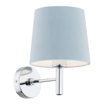 Argon 3910 - Wand Lamp BOLZANO 1xE27/15W/230V blauw/glanzend chroom