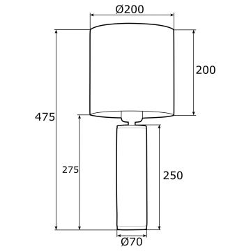 Argon 4233 - Lampe de table ALMADA 1xE27/15W/230V noir/blanc