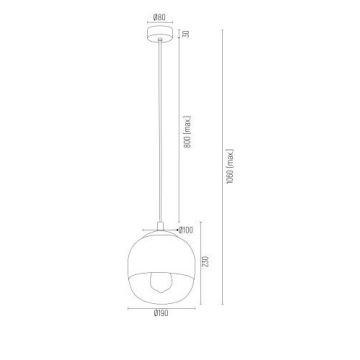 Argon 4676 - Hanglamp aan een koord BALTIMORE 1xE27/15W/230V glanzend chroom