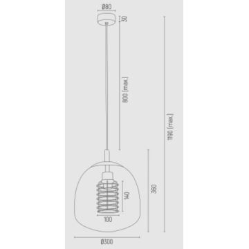 Argon 4677 - Hanglamp aan koord GLEN 1xE27/15W/230V