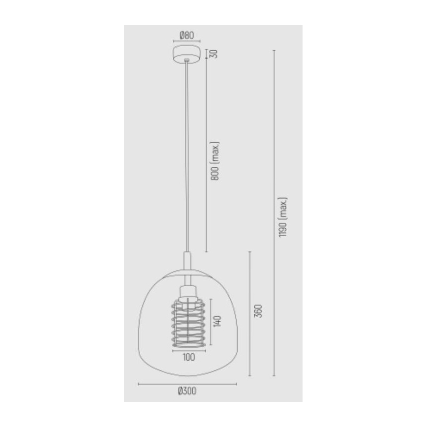 Argon 4677 - Hanglamp aan koord GLEN 1xE27/15W/230V