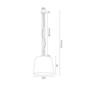 Argon 4689 - Suspension filaire BERKLEY 1xE27/15W/230V