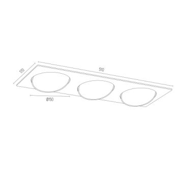 Argon 6116 - Inbouw Lamp OLIMP 3xGU10-AR111/12W/230V zwart