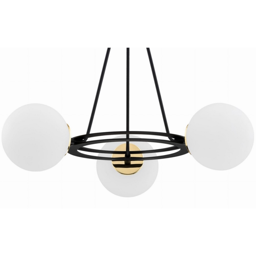 Argon 6150 - Hanglamp aan een paal AMALFI 3xE27/15W/230V zwart/wit