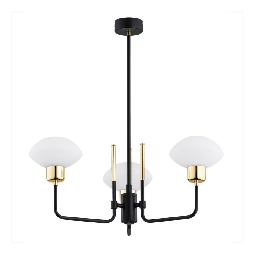 Argon 6166 - Hanglamp aan een paal RAVELLO 3xE14/15W/230V zwart/goud