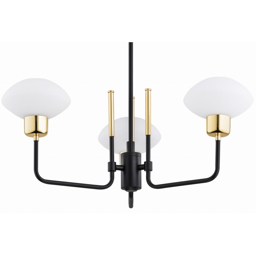 Argon 6166 - Hanglamp aan een paal RAVELLO 3xE14/15W/230V zwart/goud