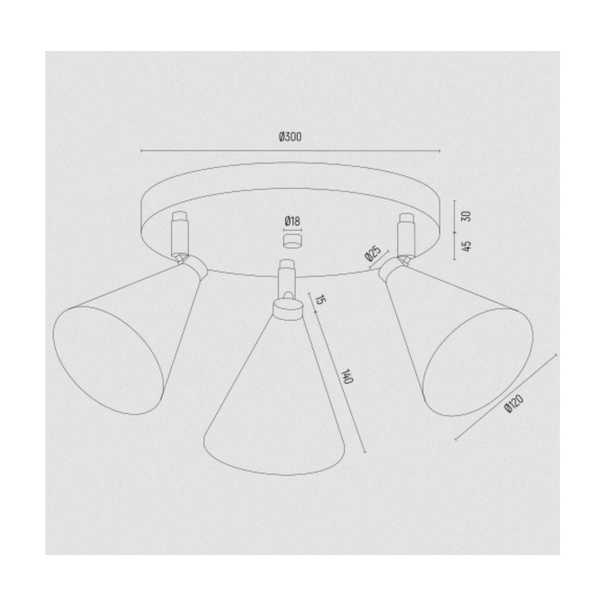 Argon 6262 - Spot LUCINDA 3xE14/7W/230V noir/doré