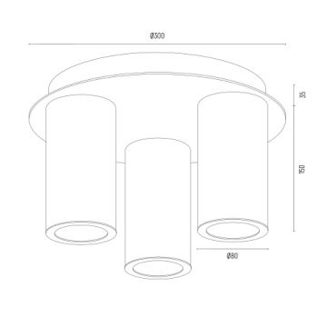 Argon 6304 - Plafonnier HAMPTON 3xE14/7W/230V doré