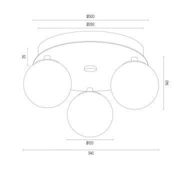 Argon 6305 - Plafonnier PALOMA 3xE14/7W/230V doré/blanc