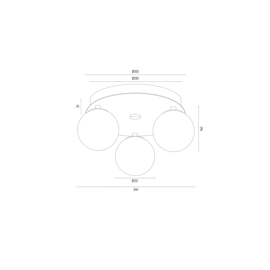 Argon 6305 - Plafonnier PALOMA 3xE14/7W/230V doré/blanc